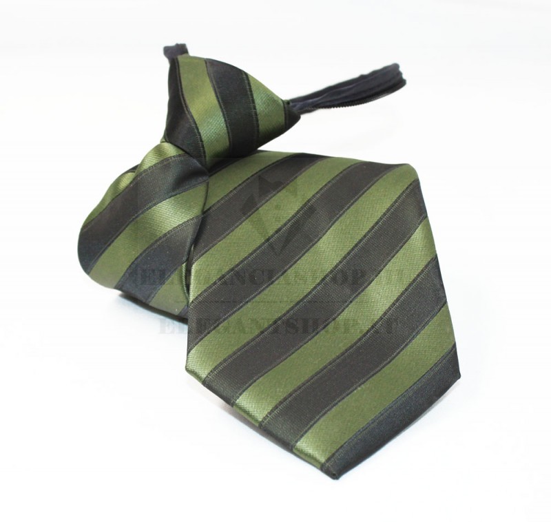   Kinderkrawatte - Schwarz-grün gestreift Kinder Krawatte